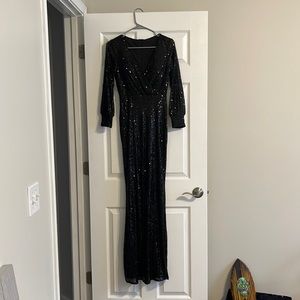 Black sequin mermaid dress